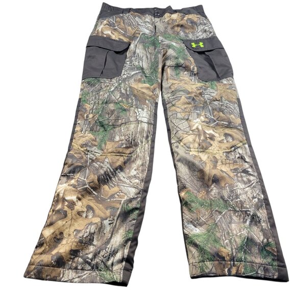Under Armour Pants Youth XL Camo Mossy Oak Treestand Hunting Scent Control - Picture 1 of 9